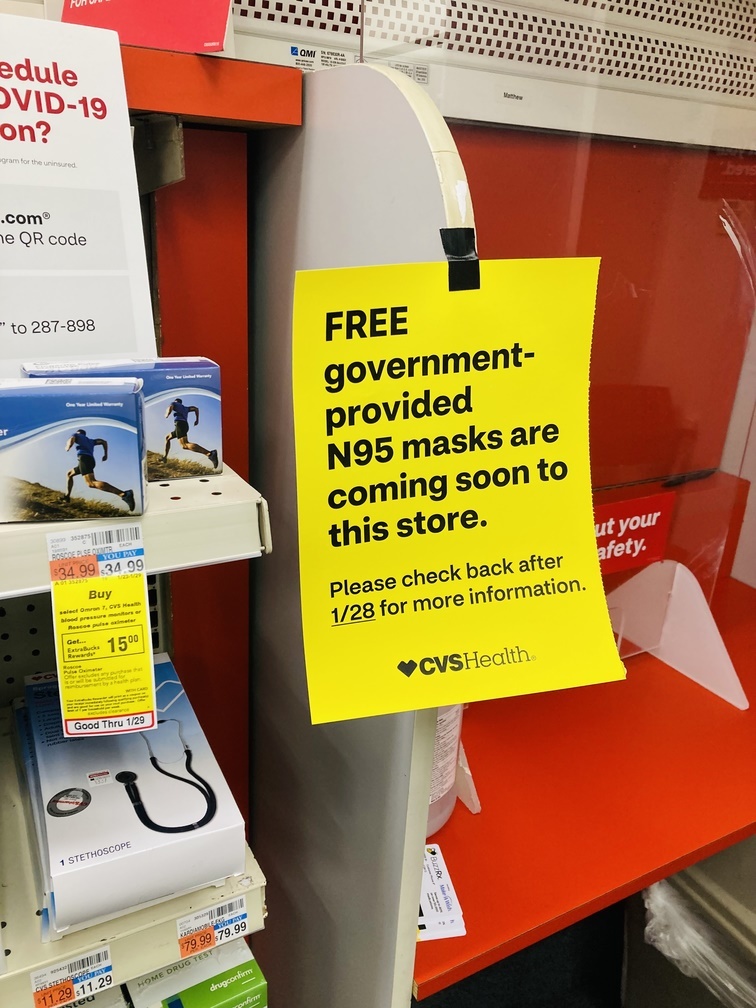 i ♥ cvs free N95 masks