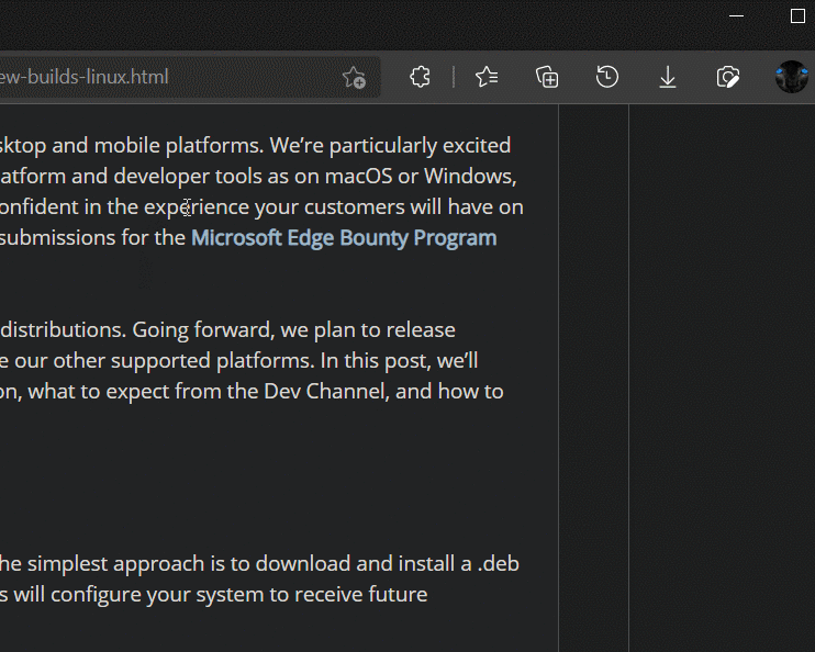 Edge's mini-menu is now available on all web pages in Canary ...
