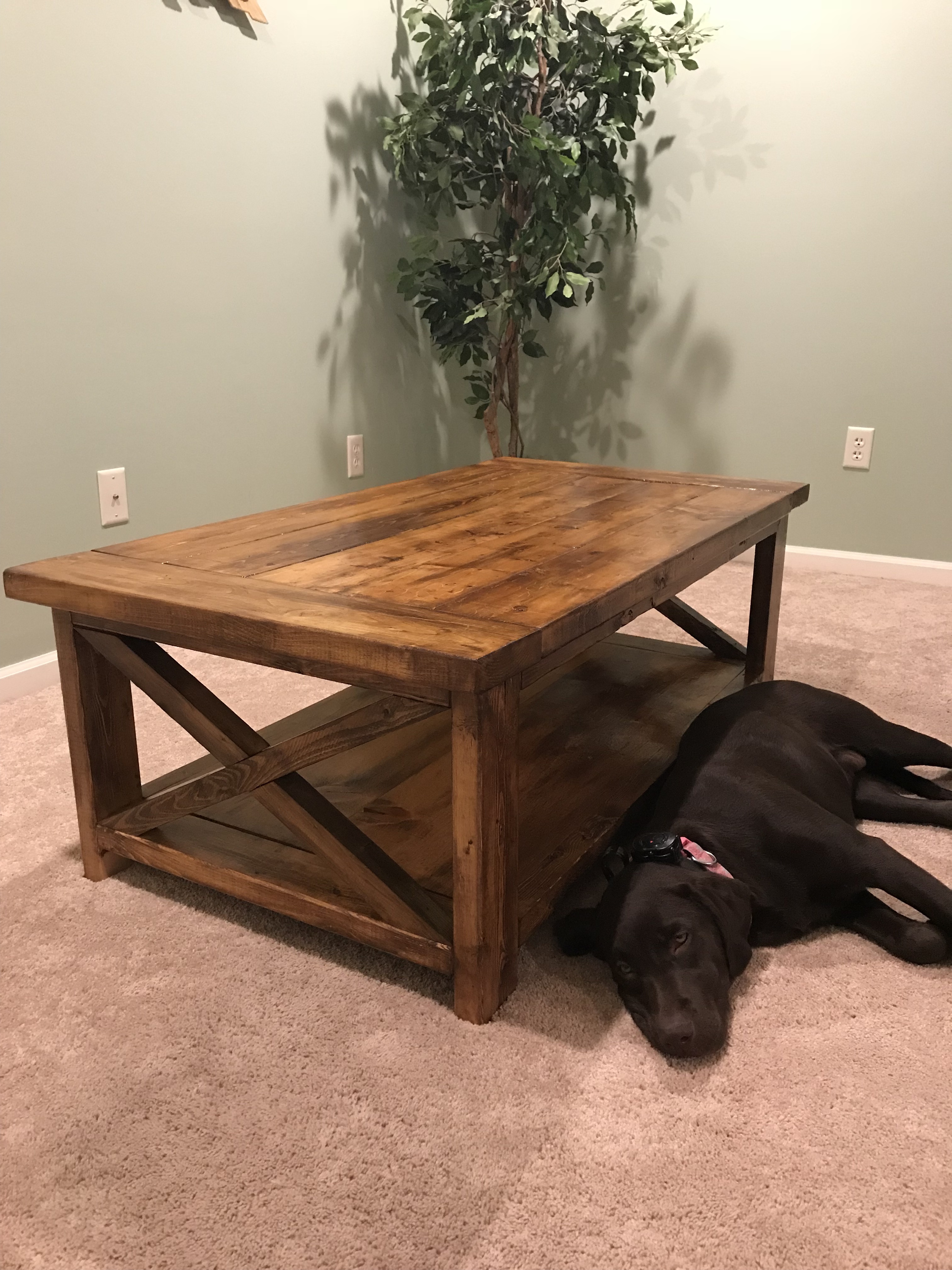 How to build and distress farmhouse style coffee table
