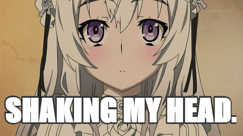 Anime shaking head gif