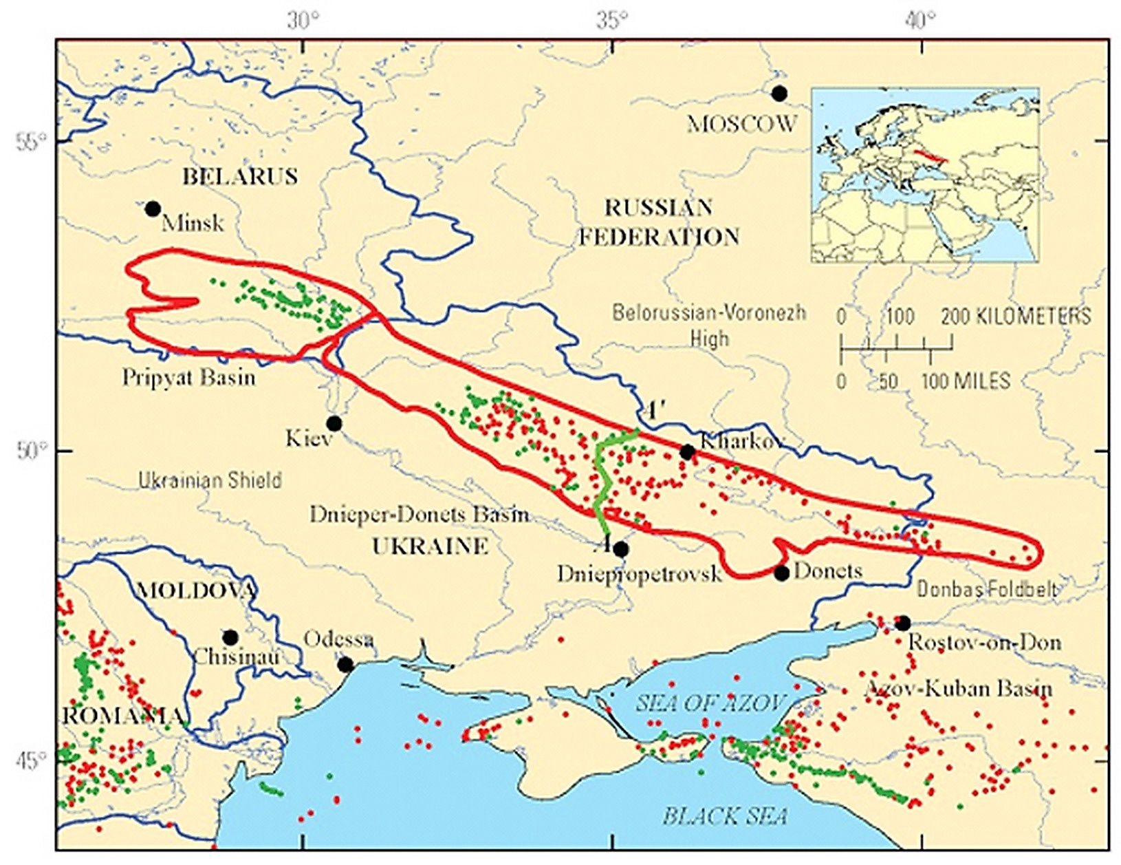 Сланцевый газ на донбассе карта