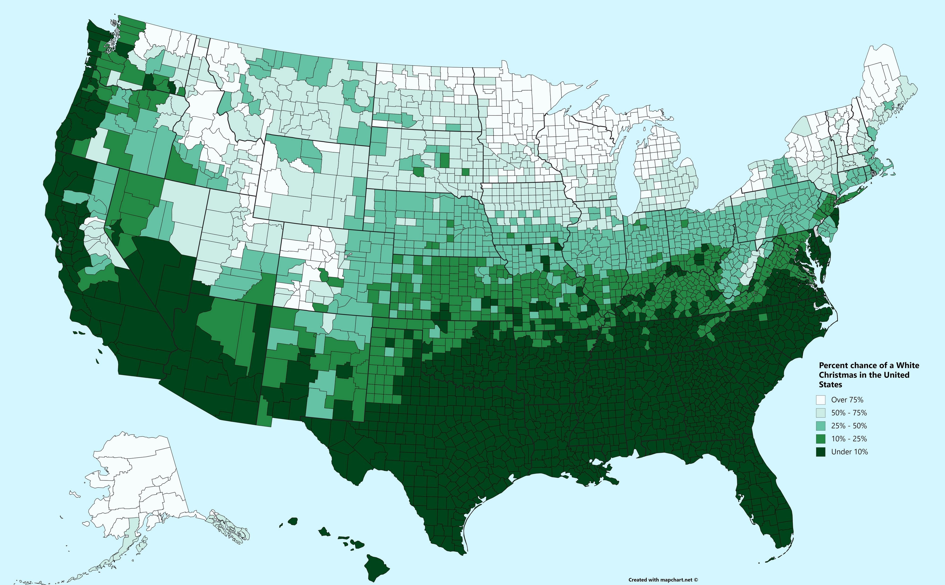 The ‘White Christmas Map’ Reveals Every Country’s Chance of Snow on