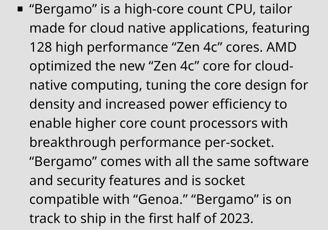 Discussion: AMD EPYC Bergamo 'Zen 4C' CPUs Being Deployed In 1H 2023 To ...