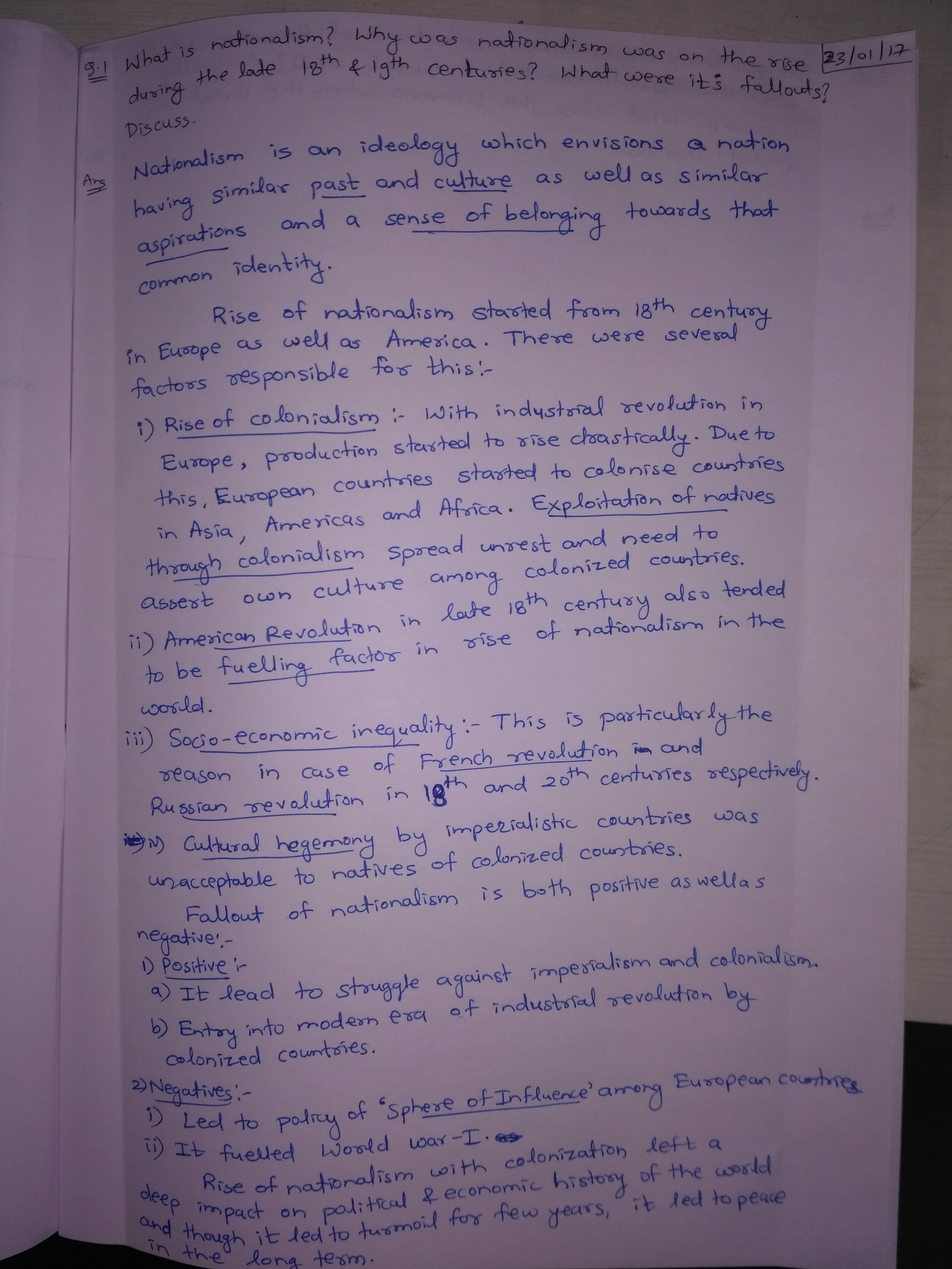 1. What is nationalism? Why was nationalism on rise during the late ...