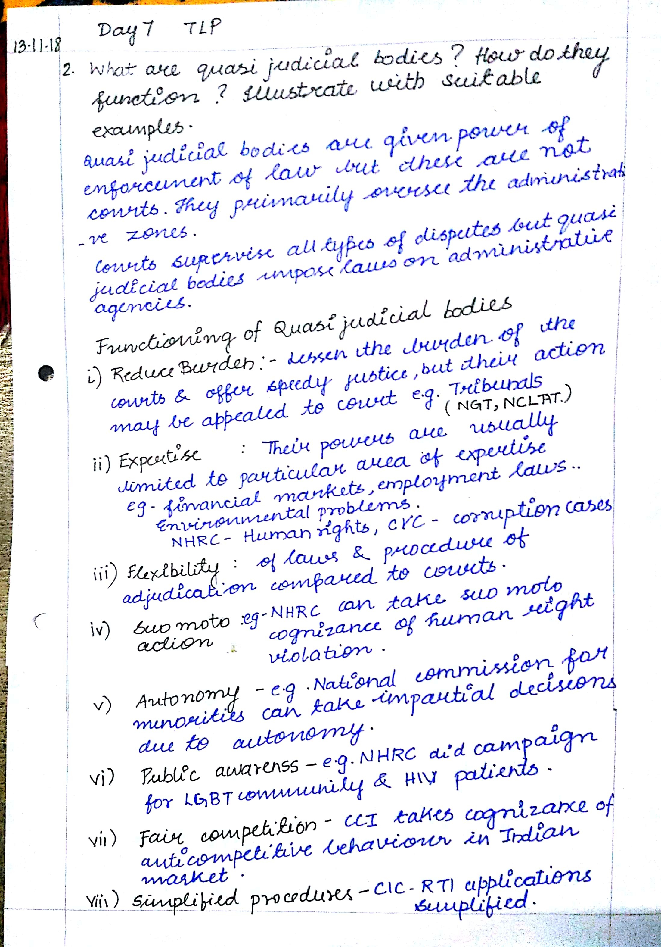 Difference between judicial and quasi judicial functions