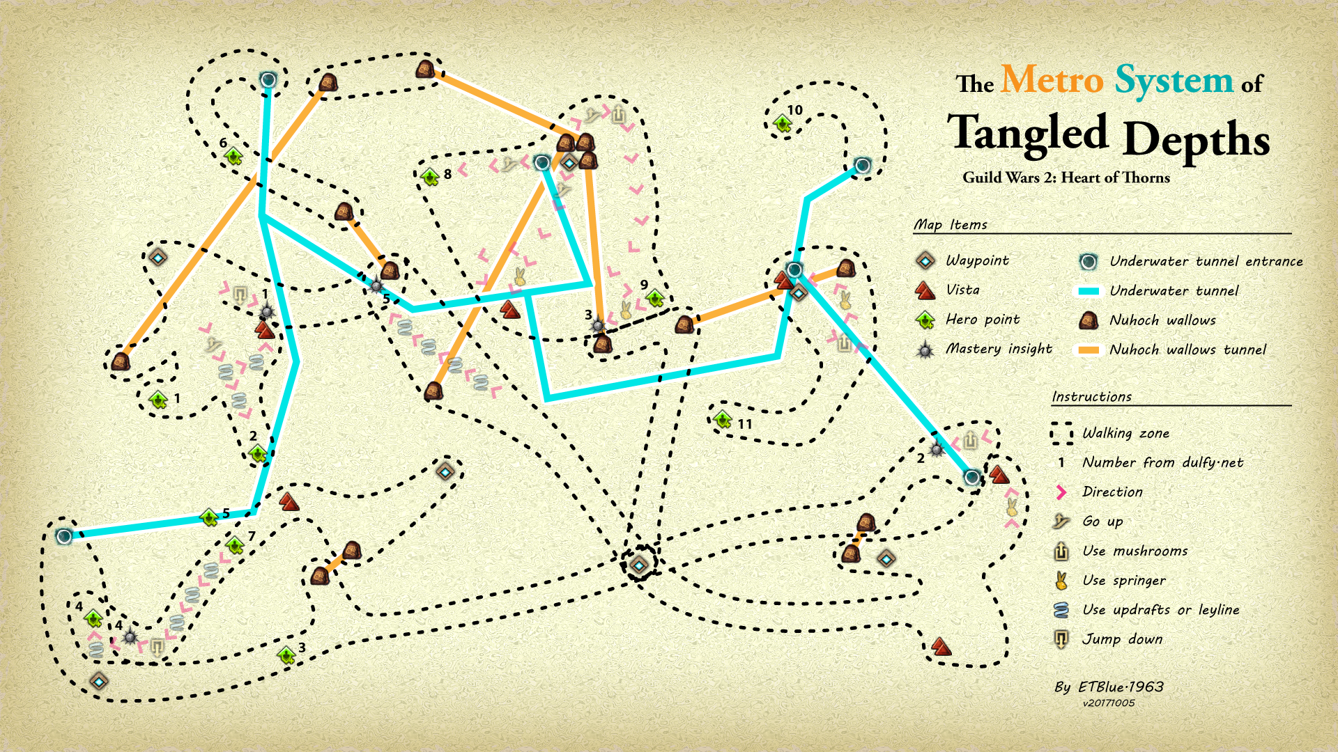 Gw2 Tangled Depths Map including paper sample... gw tangled depths hero poi...