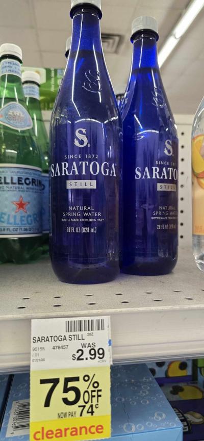 saratoga still natural spring water 28 oz $.74