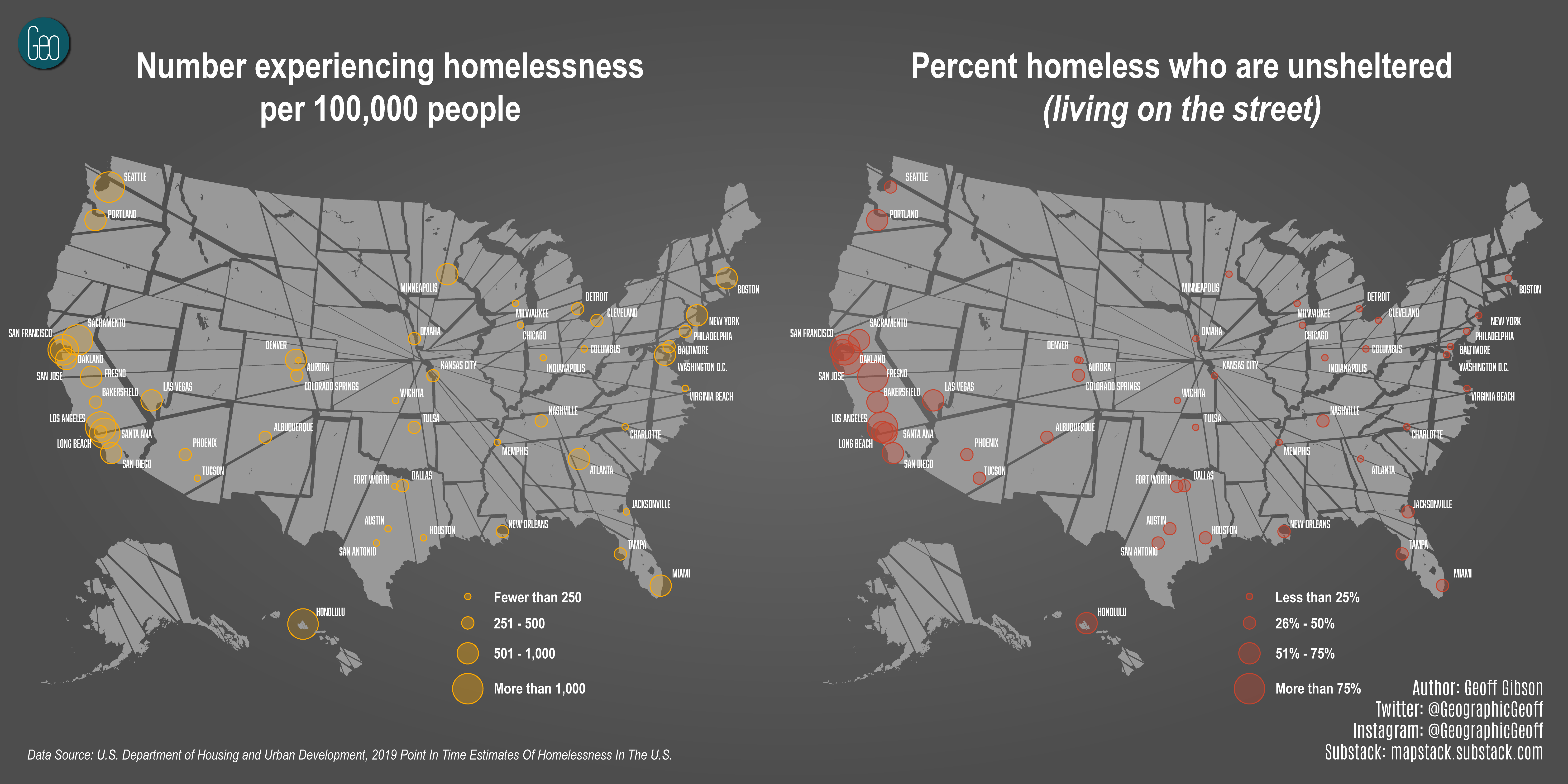 The U.S. Homeless Population Mapped Vivid Maps