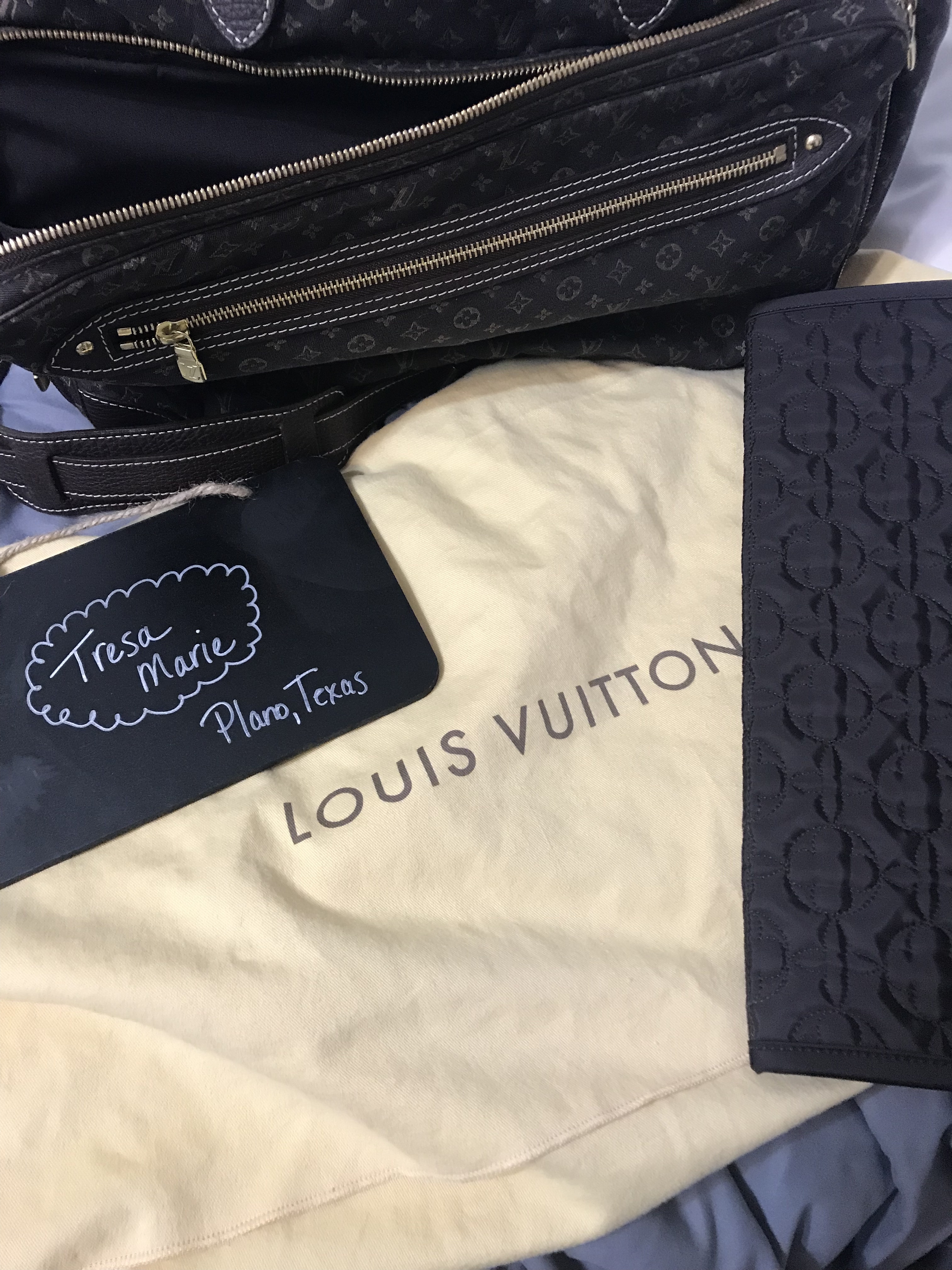 Louis Vuitton Blue Monogram Mini Lin Diaper Bag with diaper board –  Bagaholic