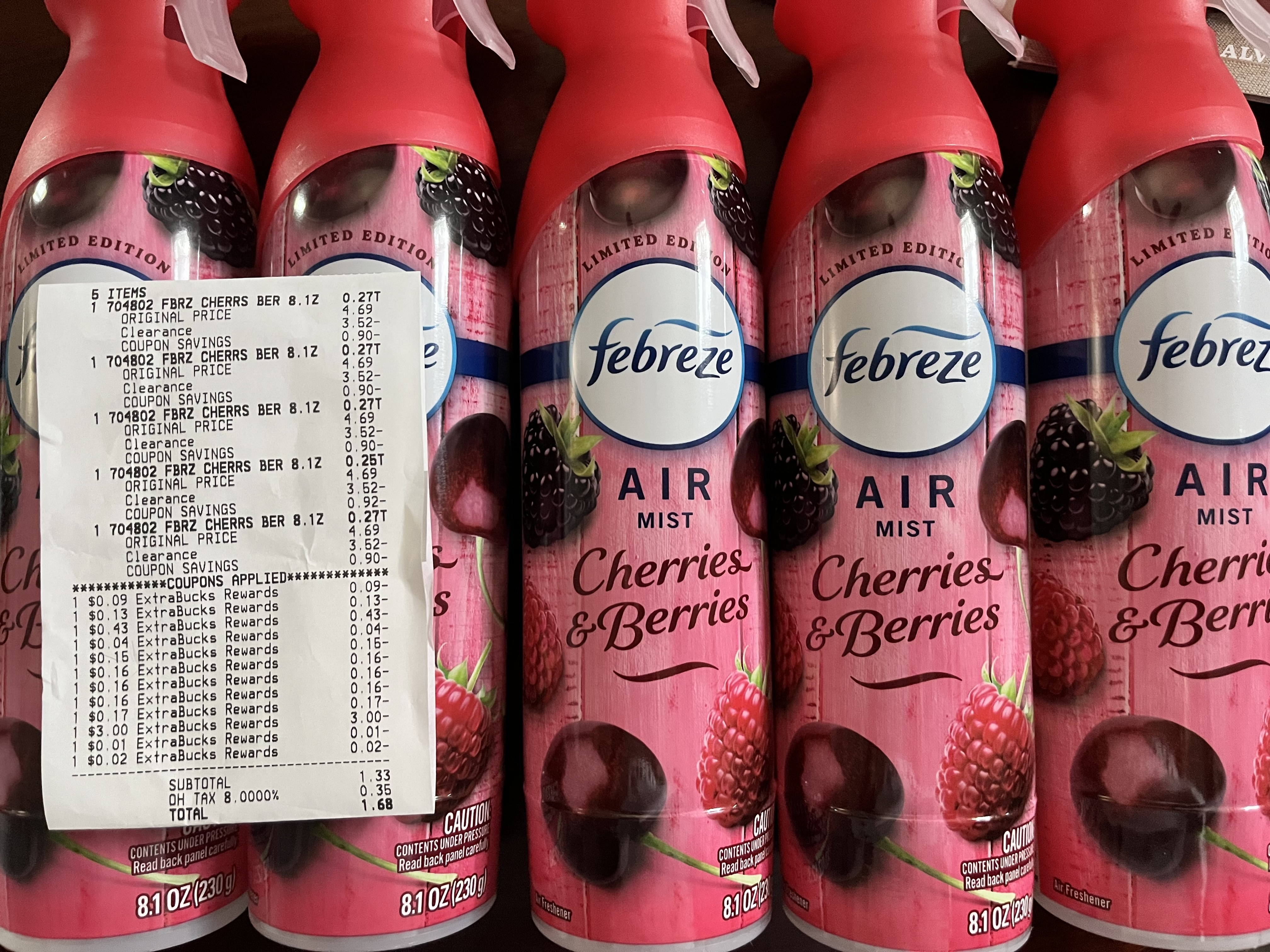 there had been lots of scents; however, “cherries and berries” were all that were left