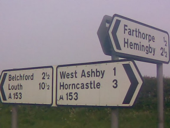 A153 roadsign with several suspect Saxon suffixes