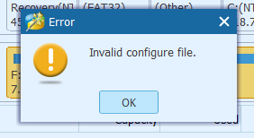 Minitool partition wizard 10 error invalid configure file