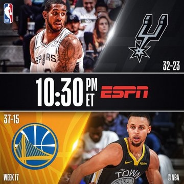 Warriors Vs Spurs Bucks Vs Wizards Nuggets Vs Nets - 