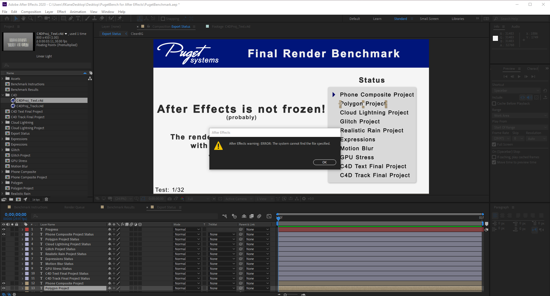 pugetbench for after effects download