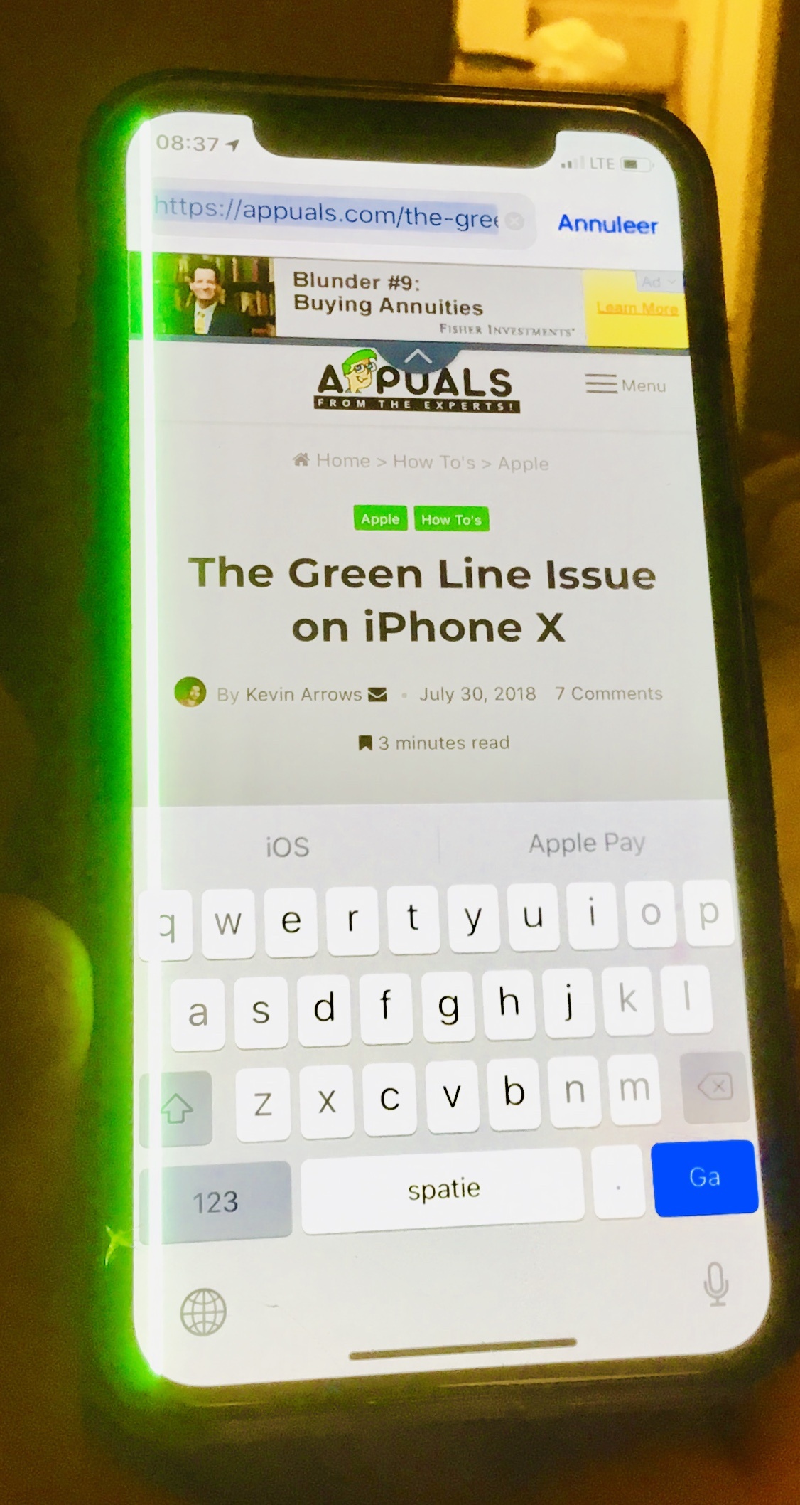 The Green Line Issue on iPhone X