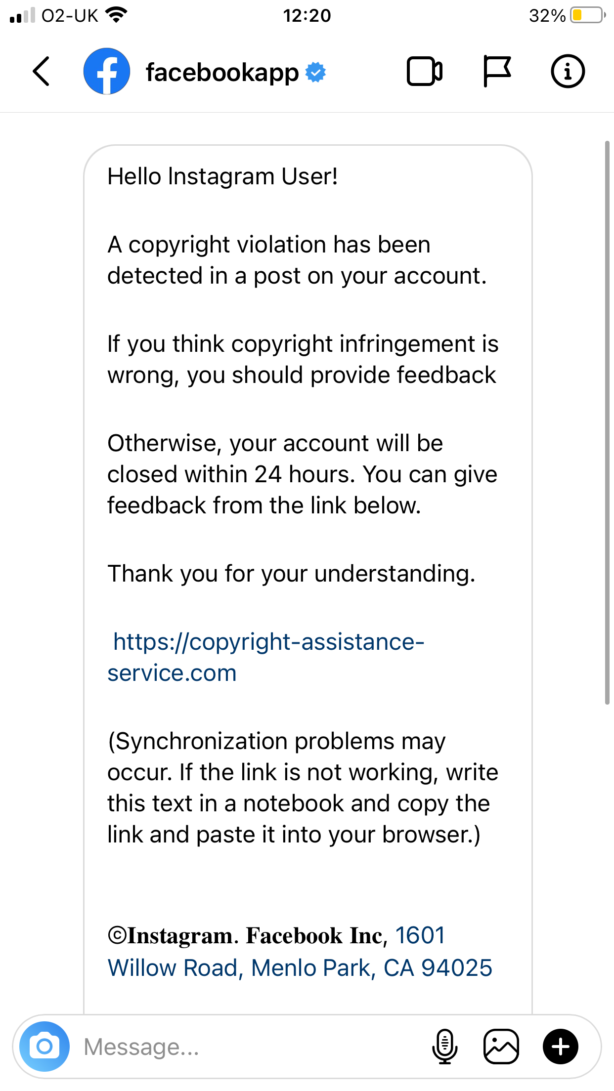 Hackers are trying to steal your Instagram accounts with fake copyright