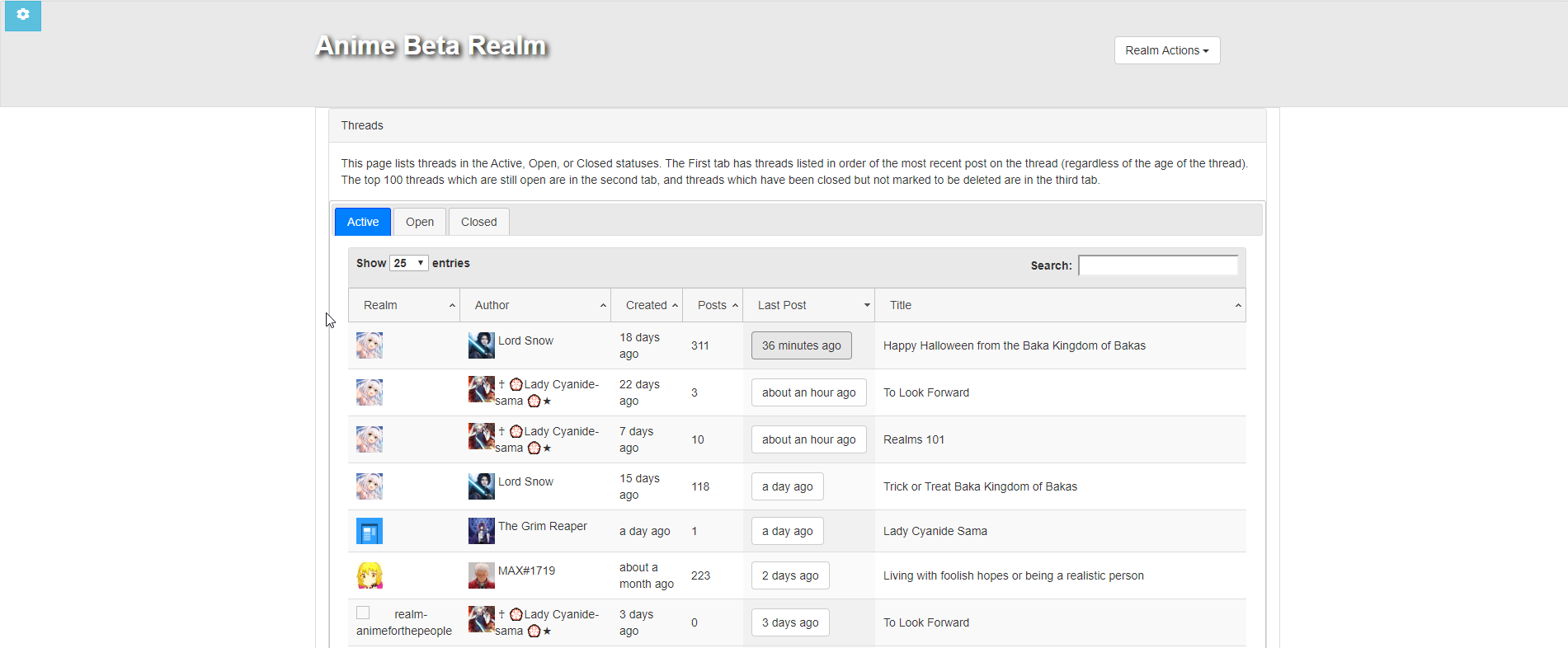 Realms 101 Anime Related Realms