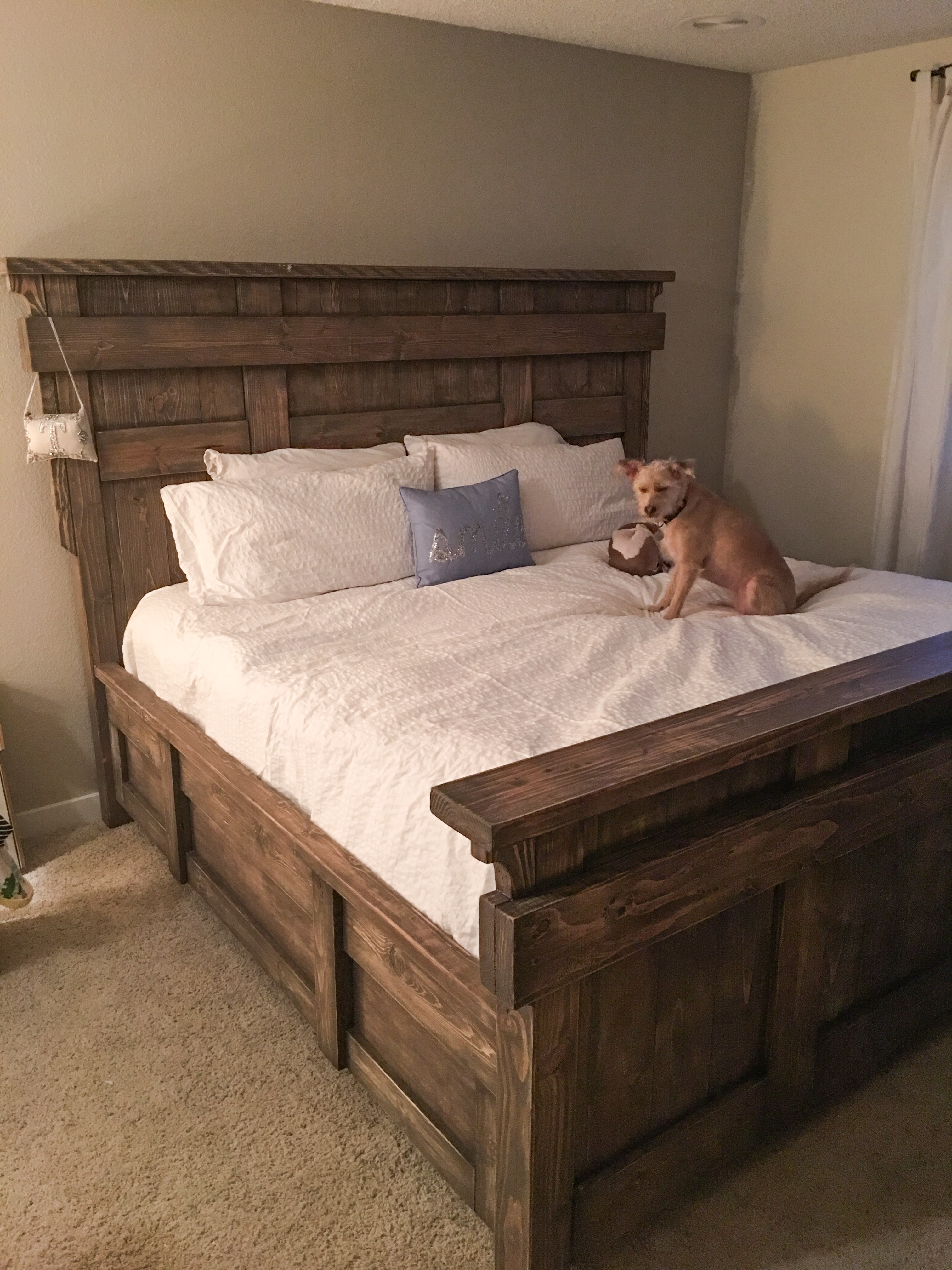 DIY King Size Bed Free Plans - Shanty 2 Chic