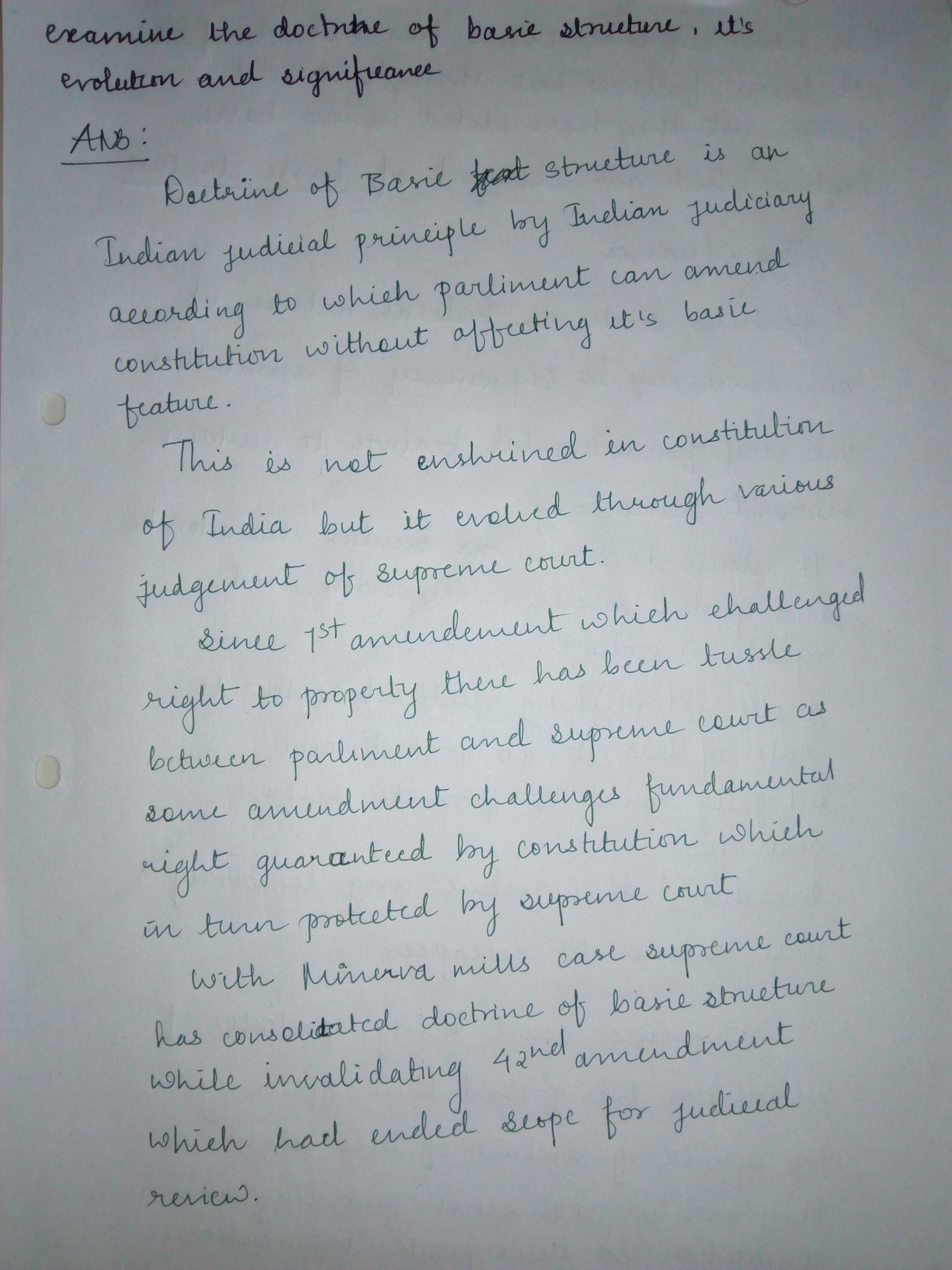 3 Examine The Doctrine Of Basic Structure Its Evolution And